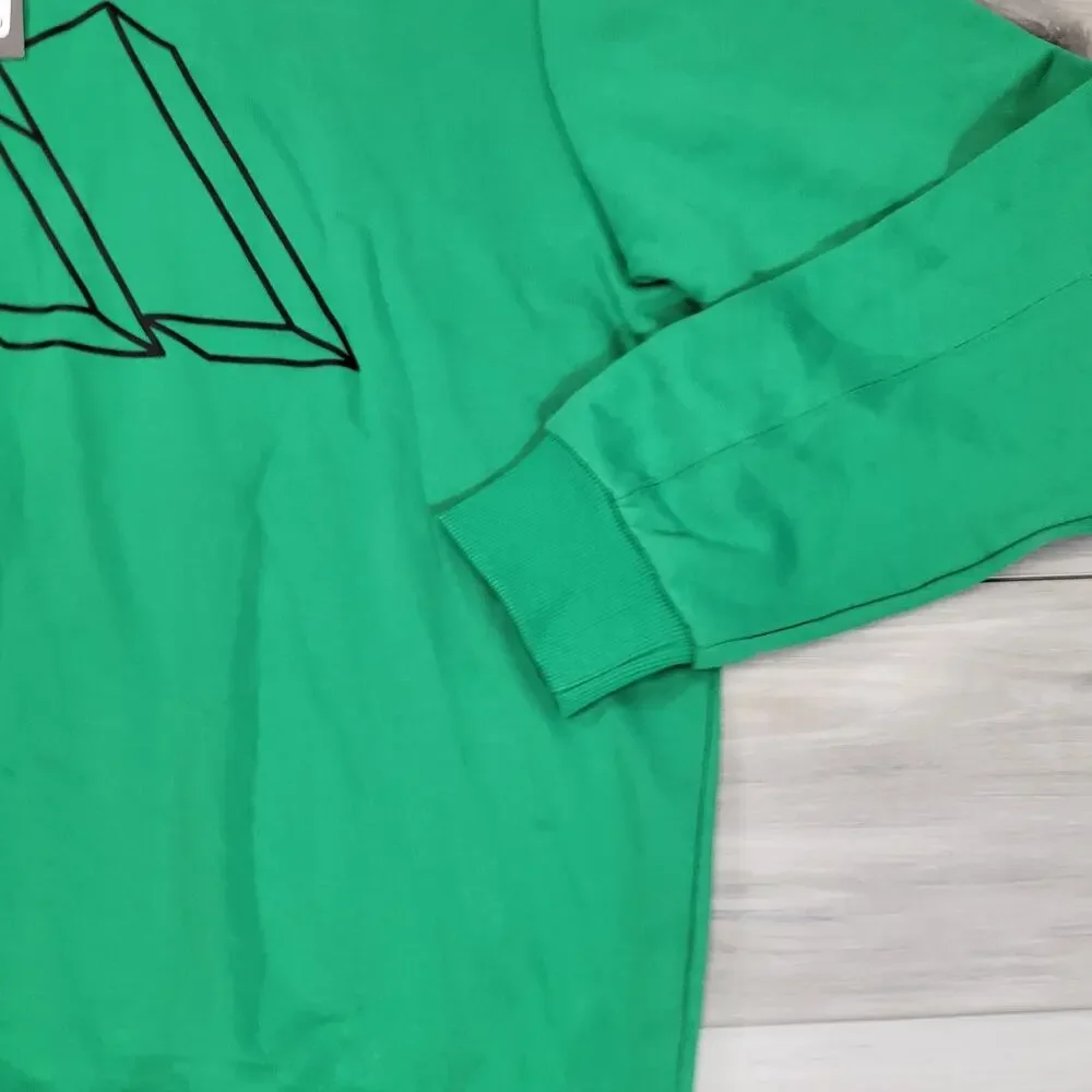 Adidas Sweatshirt Men's Large Green Fi GFX Crew Neck New